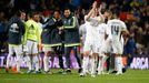 Real Madrid's Toni Kroos and teammates celebrate after the match