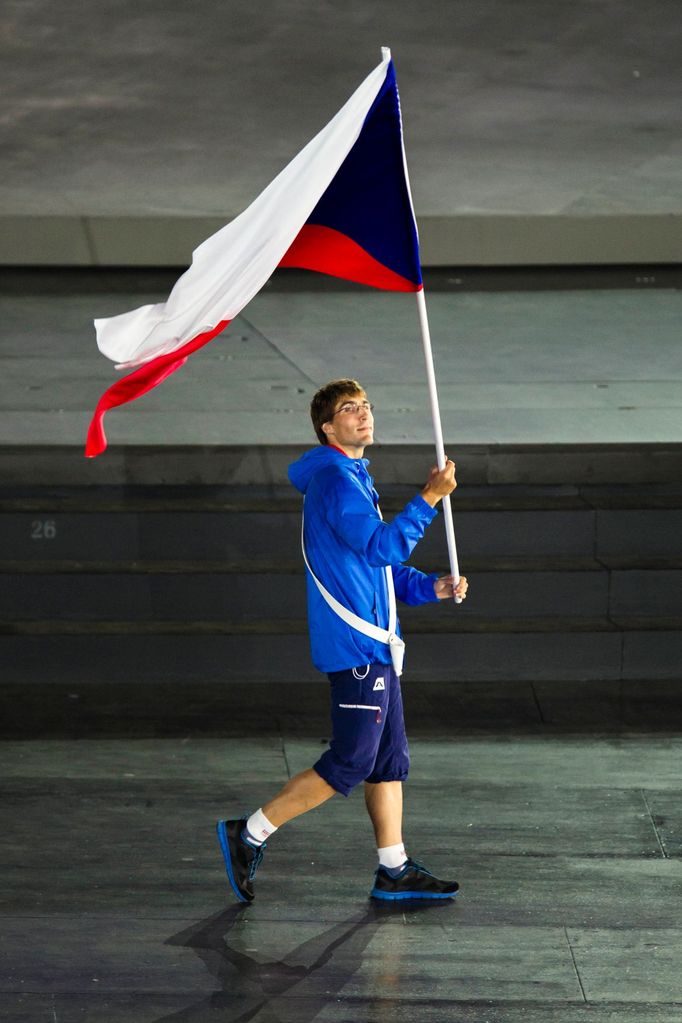 Evropské hry 2015 - slavnostní zahájení: česká výprava (vlajkonoš Tomáš Svoboda)