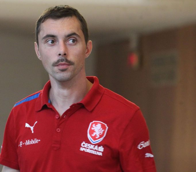 Český fotbalový reprezentant Michal Ordoš na srazu před přátelským reprezentačním utkáním proti Slovensku v listopadu 2012.