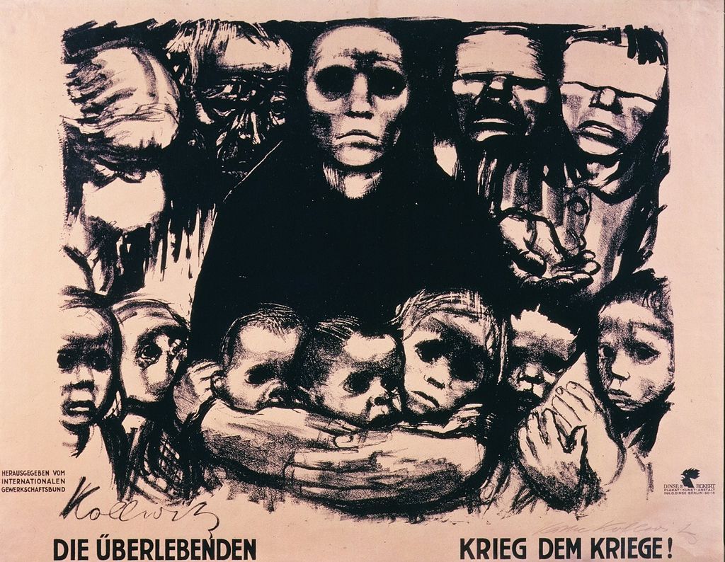 Die Uberlebenden; Krieg den Kriegen; Antikriegstag 21 September 1924, anti-war poster by Kathe Kollwitz (the survivors; war against war; anti-war day 21-09-1924) Photo Credit: [ The Art Archive / Gianni Dagli Orti ]
