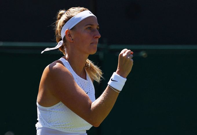 Petra Kvitová v utkání 2. kola Wimbledonu 2023.