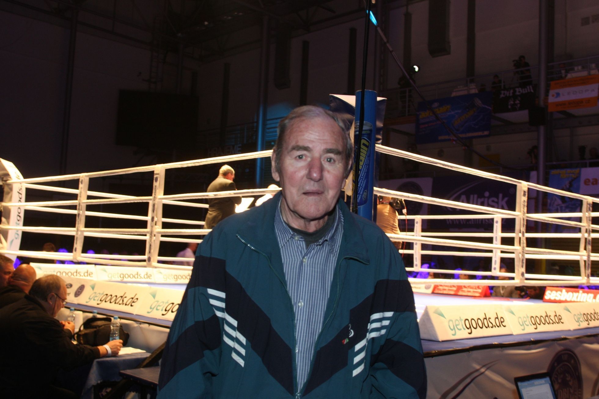 Legendární český boxer Josef Němec na galavečeru v Brně v dubnu 2012