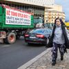 Protest části zemědělců s traktory v Praze na Magistrále a před ministerstvem zemědělství