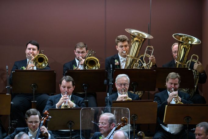 Snímek ze zahajovacího koncertu sezony České filharmonie.