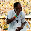 Asamoah Gyan slaví na MS 2010 gól