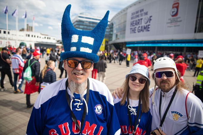 Fanzóna a fanoušci během Mistrovství světa v hokeji 2024 v Praze.