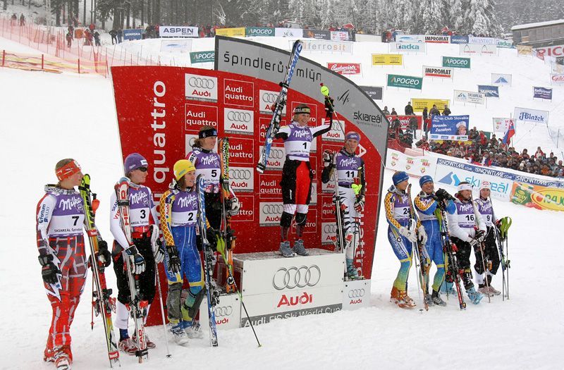 Stupně vítězů slalom FIS Špindlerův Mlýn