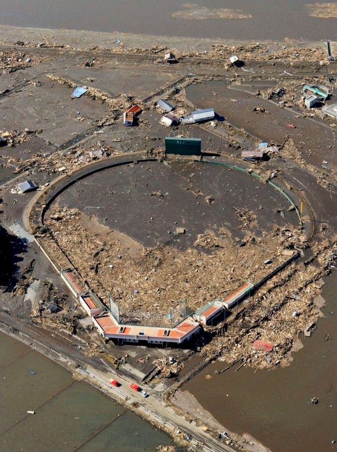 Baseballový stadion ve městě Minamisoma