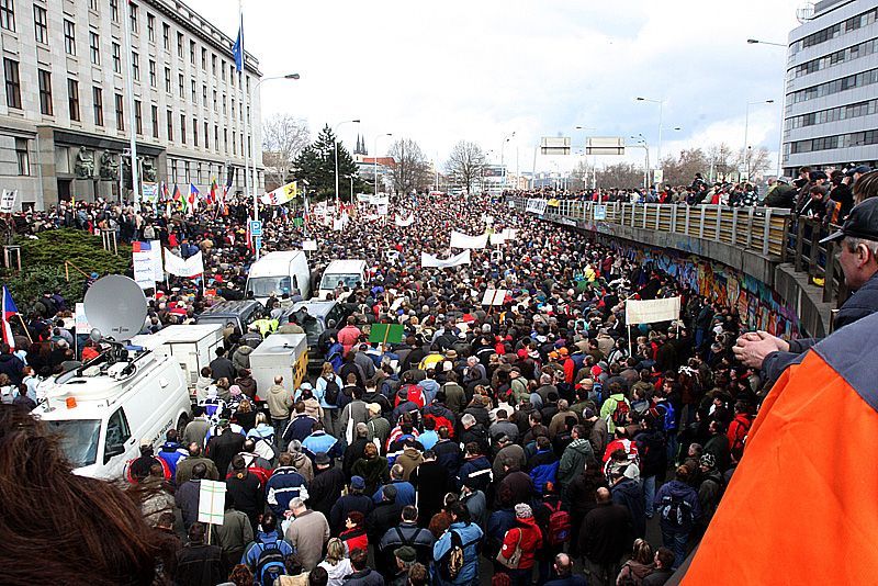 Demonstrace zemědělců v Praze