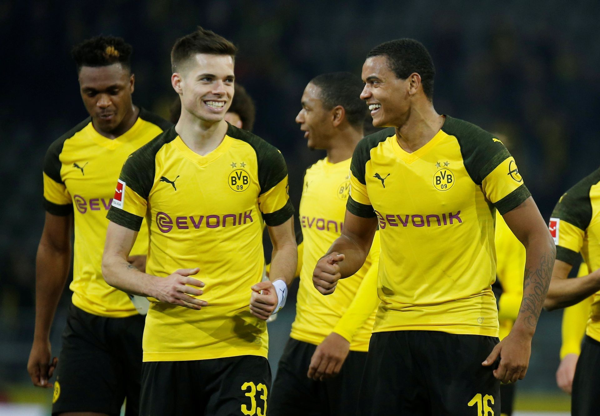 Německá fotbalová liga 2018/19, Dortmund - Leverkusen: Radost fotbalistů Dortmundu