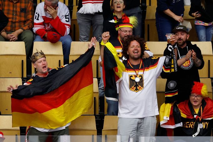 Němečtí fanoušci na MS v hokeji 2025 v Herningu