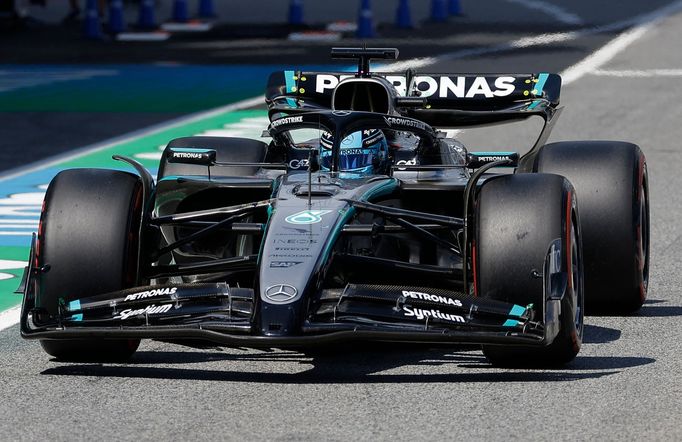 George Russell, Mercedes v kvalifikaci na VC Španělska F1 2025