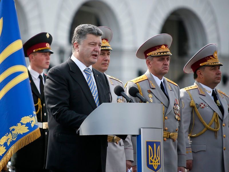 Mohutná vojenská přehlídka v Kyjevě
