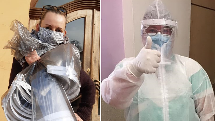 Operujeme v roušce a potápěčských brýlích, zní z Třebíče. Studenti jim tisknou štíty