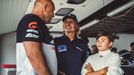 Martin Koloc, Emerson Fittipaldi a Emmo Fittipaldi mladší při testech tahače Buggyra v Mostě