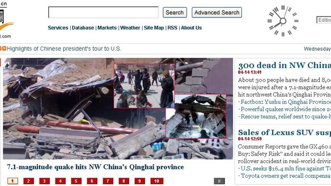 300 mrtvých, hlásí web agentury Nová Čína. První zprávy hovoříli o 67 obětech
