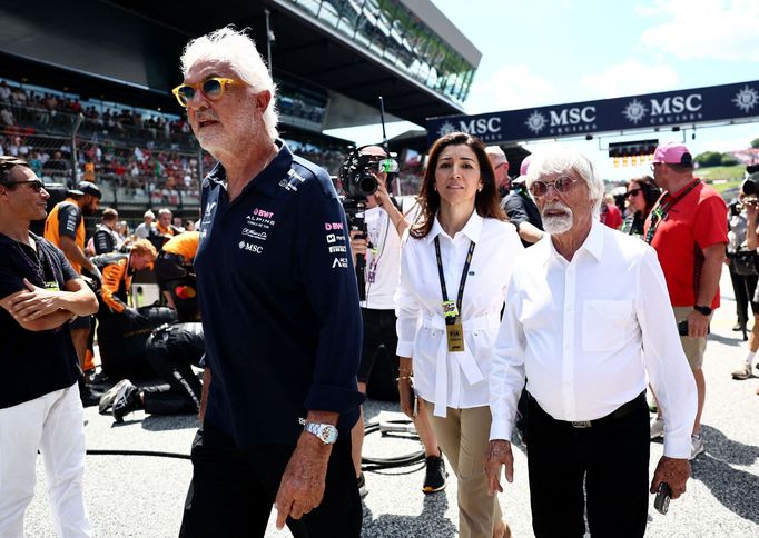 Flavio Briatore a Bernie Ecclestone s manželkou Fabianou Flosiovou