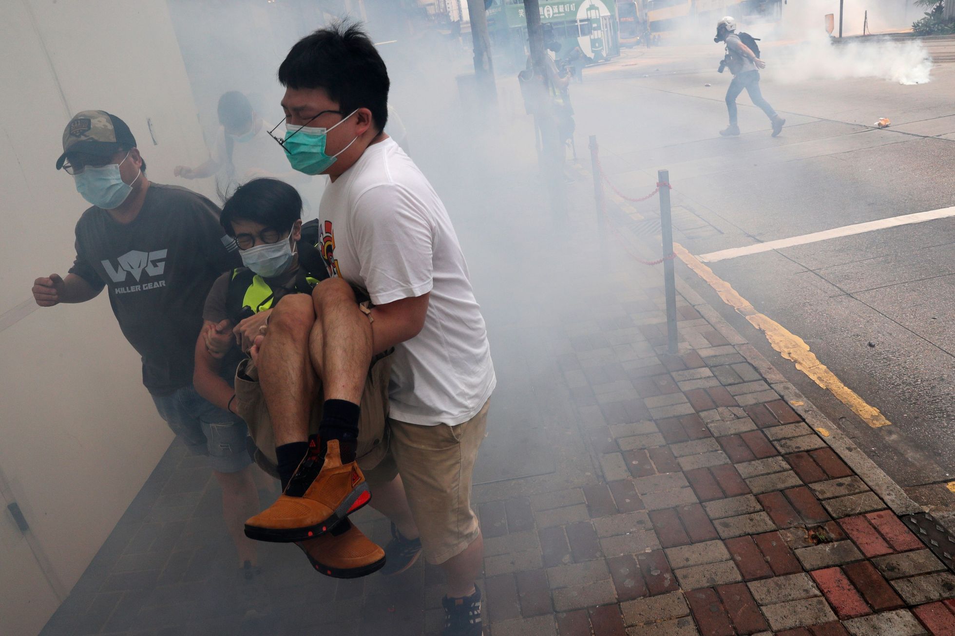 Hongkong slzný plyn demonstrace Čína