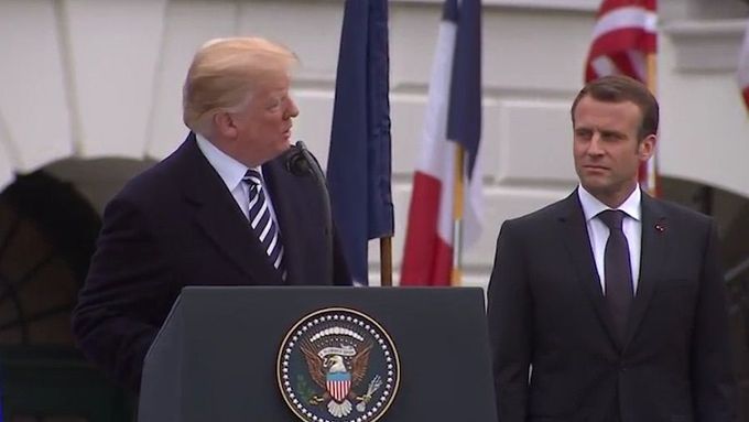 Trump děkoval za skvělou spolupráci. Macron chce další boj proti agresivnímu nacionalismu