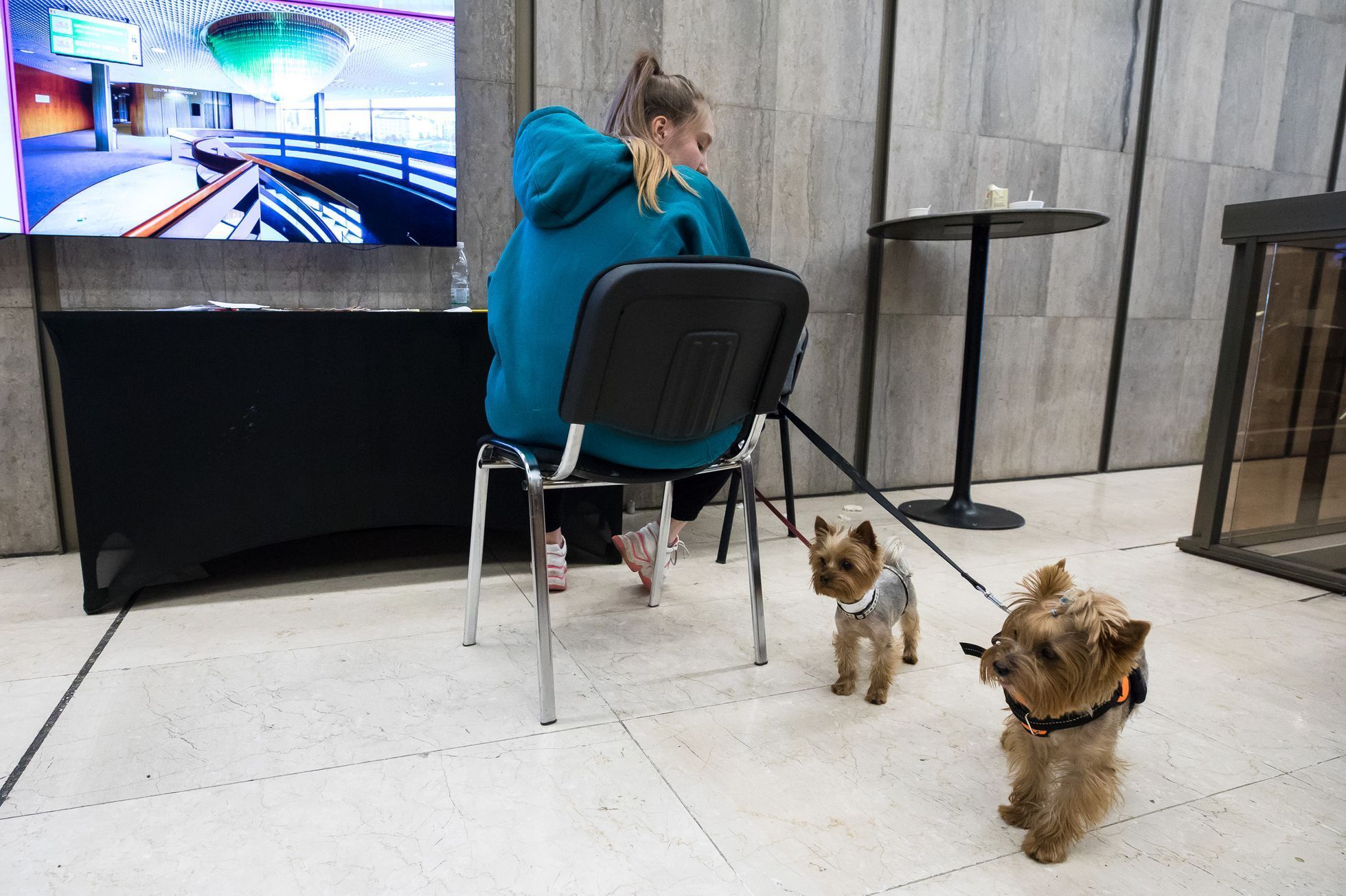Ukrajinští uprchlíci v Kongresové centrum v Praze - uprchlické centrum