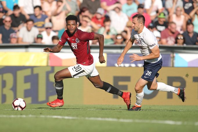 Sparta vs Slovácko (podzim 2018): Benjamin Tetteh a Jiří Krejčí