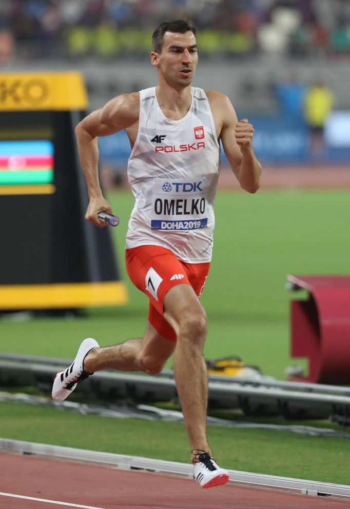 Athletics - World Athletics Championships - Doha 2019 - Mixed 4x400 Metres Relay Final - Khalifa International Stadium, Doha, Qatar - September 29, 2019 Poland's Rafal Om