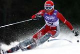 Šárka Záhrobská na trati slalomu ve slovinské Krajnské Goře, kde si dojela pro životní druhé místo.