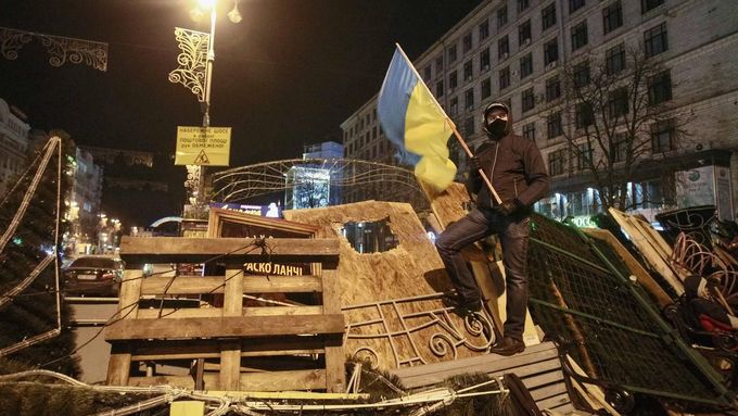 Barikády v Kyjevě.