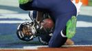 Seattle Seahawks wide receiver Doug Baldwin catches a third quarter touchdown pass against the New England Patriots during the NFL Super Bowl XLIX football game in Glenda