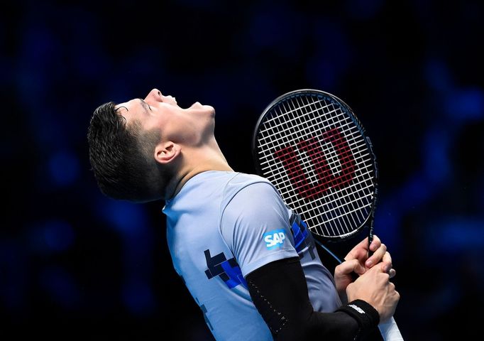 Milos Raonic na Turnaji mistrů 2014