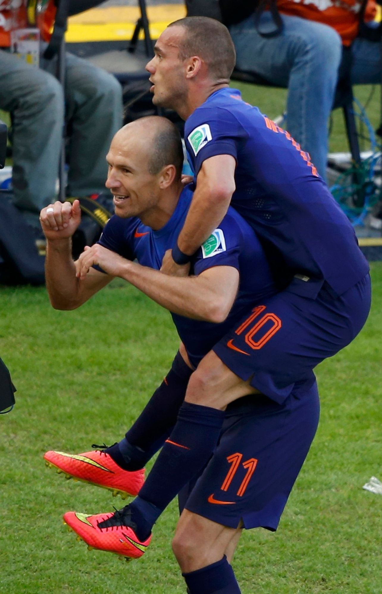 MS 2014, Nizozemsko-Austrálie: Arjen Robben a Wesley Sneijder