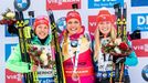 Biatlon, Oberhof, závod s hromadným startem žen (Dahlmeierová, Koukalová, Puskarčíková)