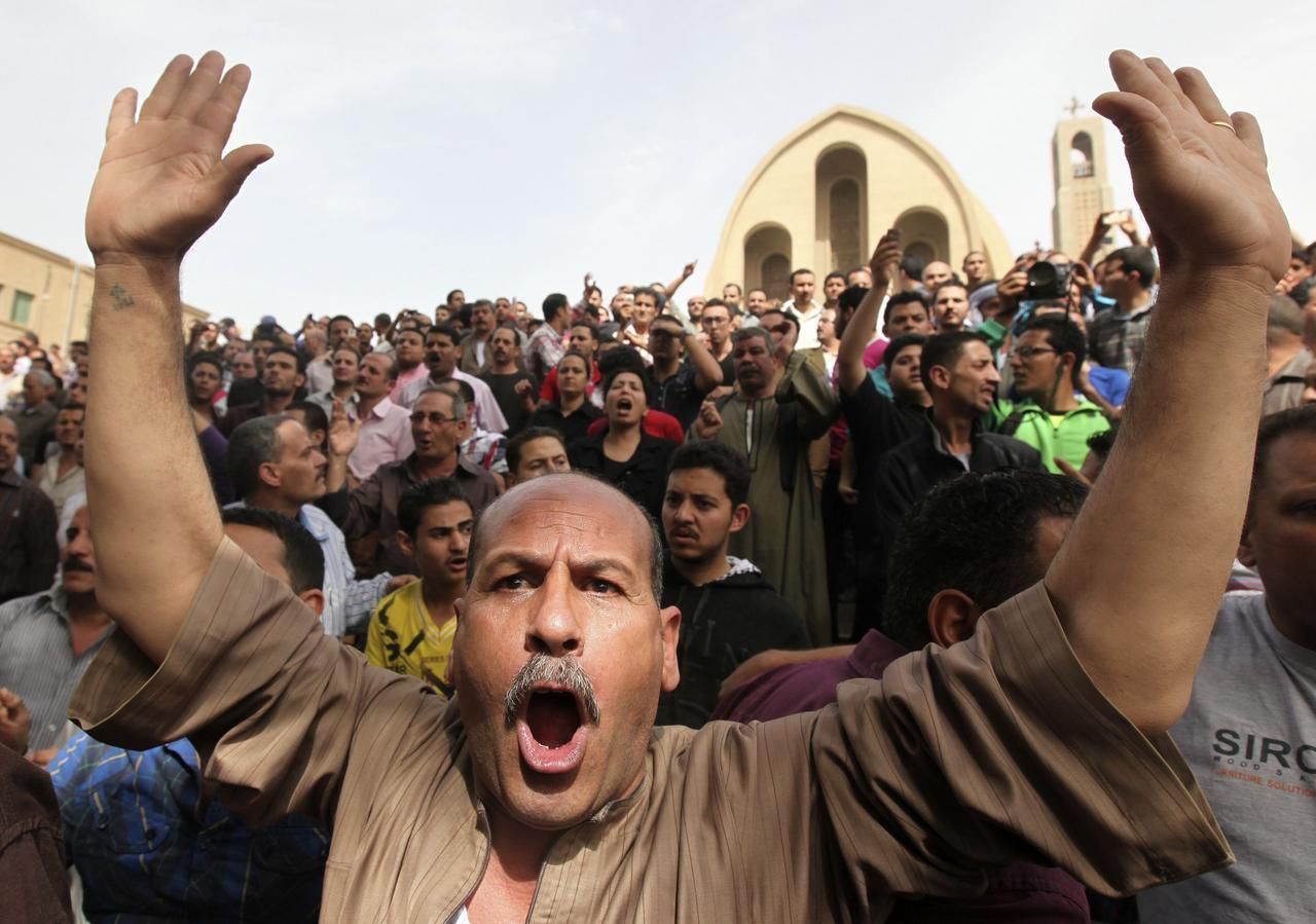 Egypt - Mursí - demonstrace - Koptové