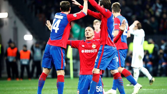 Radost hráčů CSKA po nečekané výhře nad Realem.