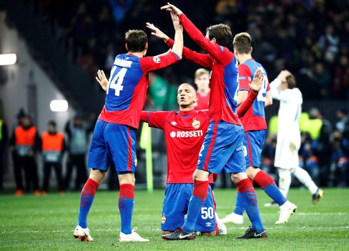 Radost hráčů CSKA po nečekané výhře nad Realem.