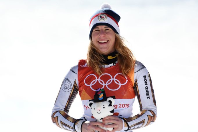 Ester Ledecká v super-G na ZOH 2018