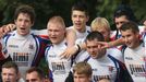 Ragby, finále Poháru ČSRU 2014 Sparta - Vyškov: slavící Vyškov