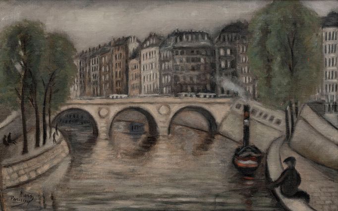 Alén Diviš: Pont St. Michel, olej na plátně, 1927, 41 × 66 cm, vyvolávací cena: 750 tisíc korun.