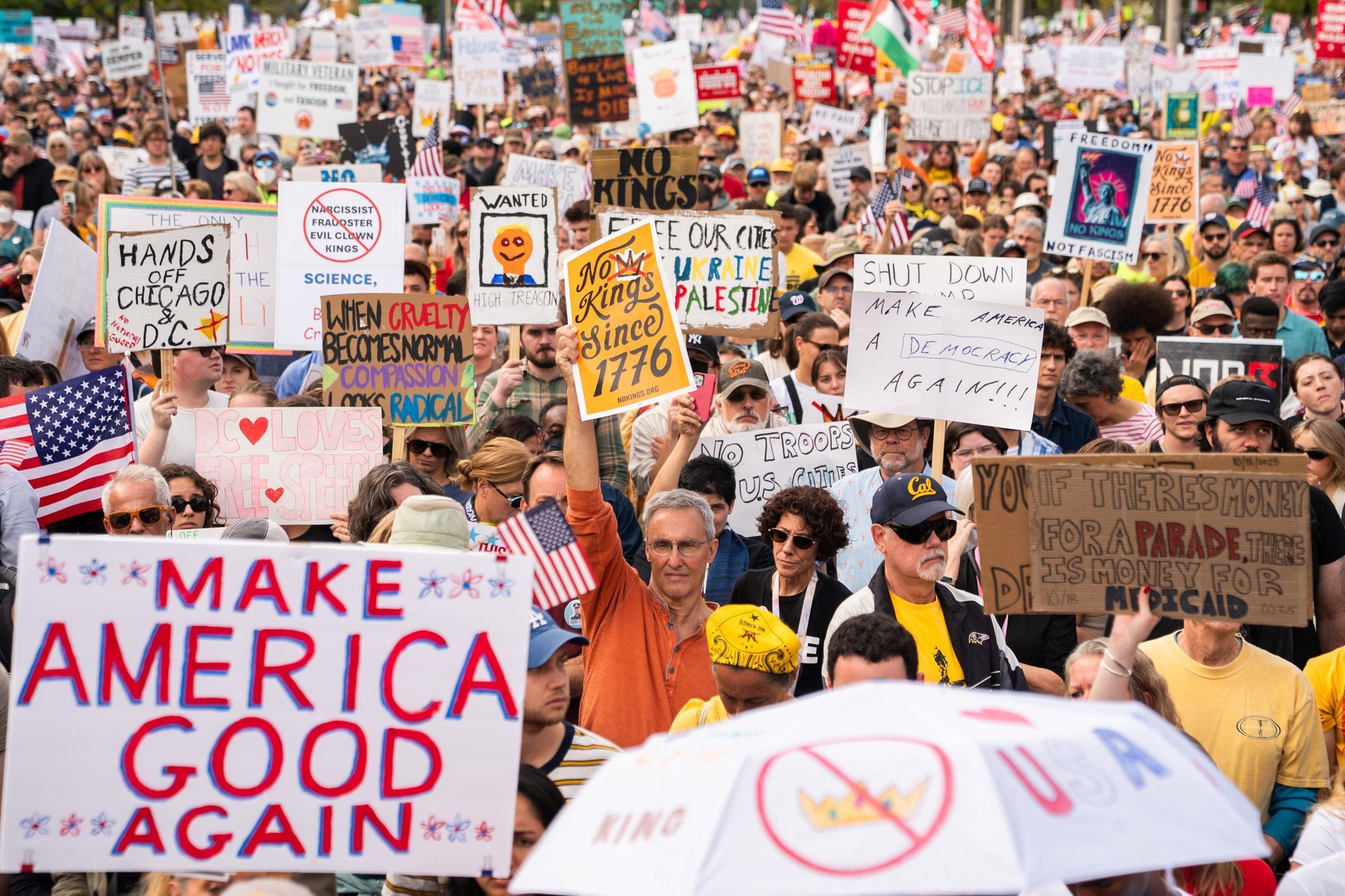 USA, Spojené státy, protest, demonstrace, Donald Trump, No Kings