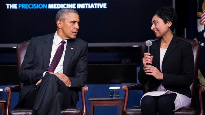Sonia Vallabhová při setkání s někdejším americkým prezidentem v roce 2016.