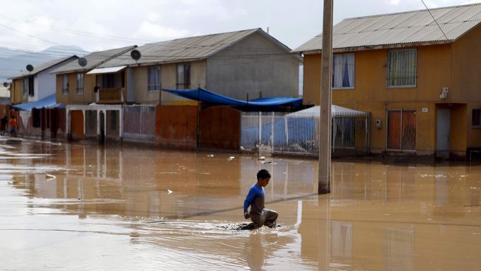 Záplavy v Chile. Ilustrační foto