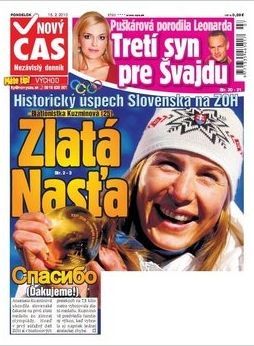slovenské noviny o zlaté medaili z OH