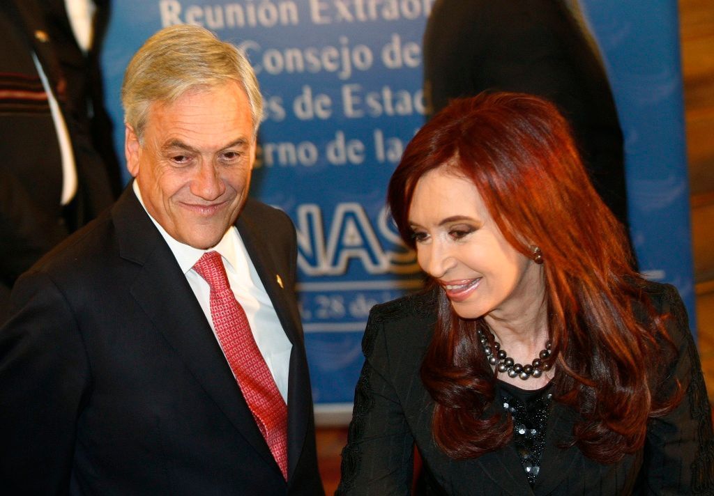 Chile - prezident Sebastian Pinera a argentinská prezidentka Cristina Fernandezová