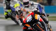 Dani Pedrosa se svojí Hondou MotoGP během britské GP.