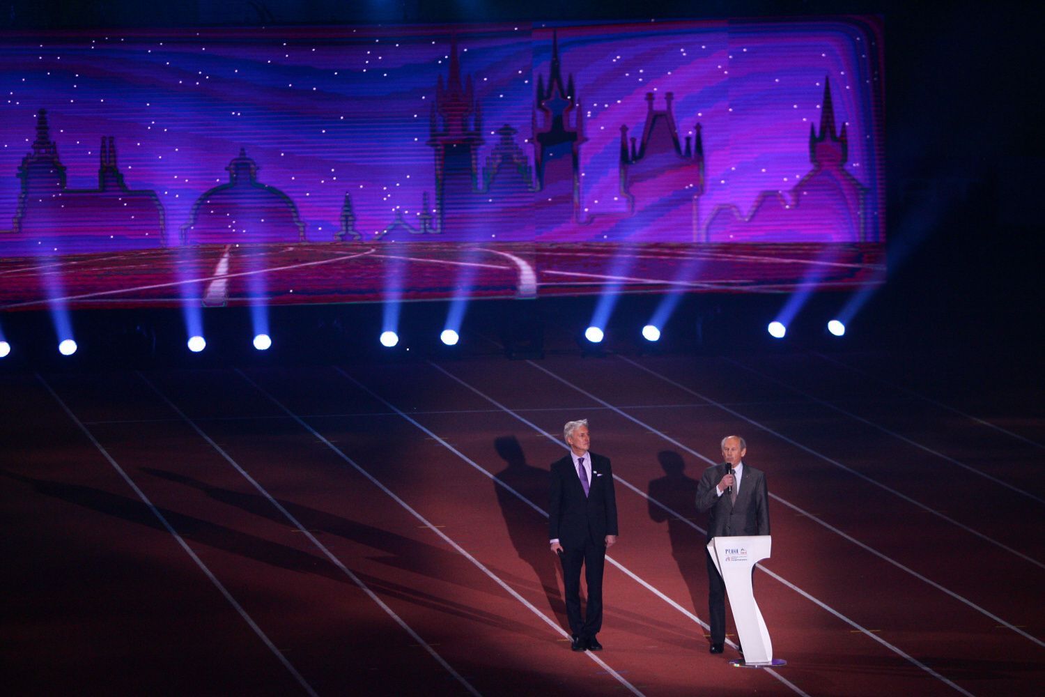 HME Praha 2015: slavnostní zahájení, Libor Varhaník a Hansjörg Wirz (prezident Evropské atletické asociace)
