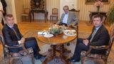 Schůzka prezidenta s Andrejem Babišem a Janem Hamáčkem v Lánech