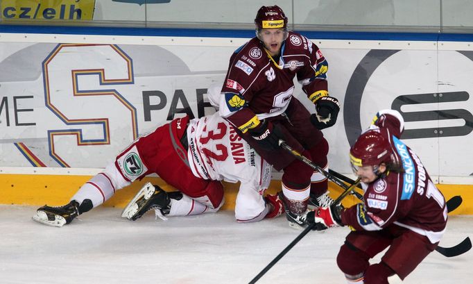 Hokej, extraliga, Sparta - Třinec: Zdeněk Bahenský - Jakub Orsava