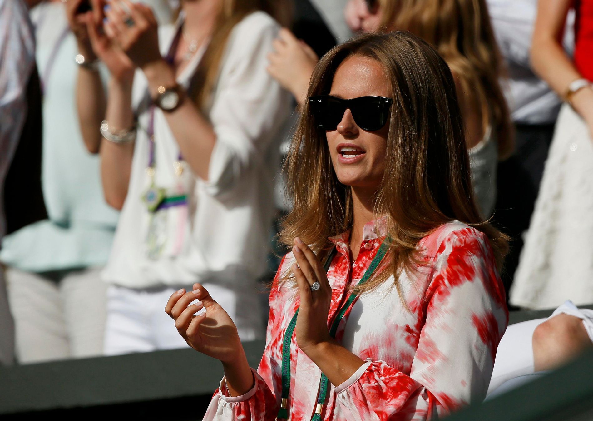 Žena Andy Murrayho Kim na Wimbledonu 2015