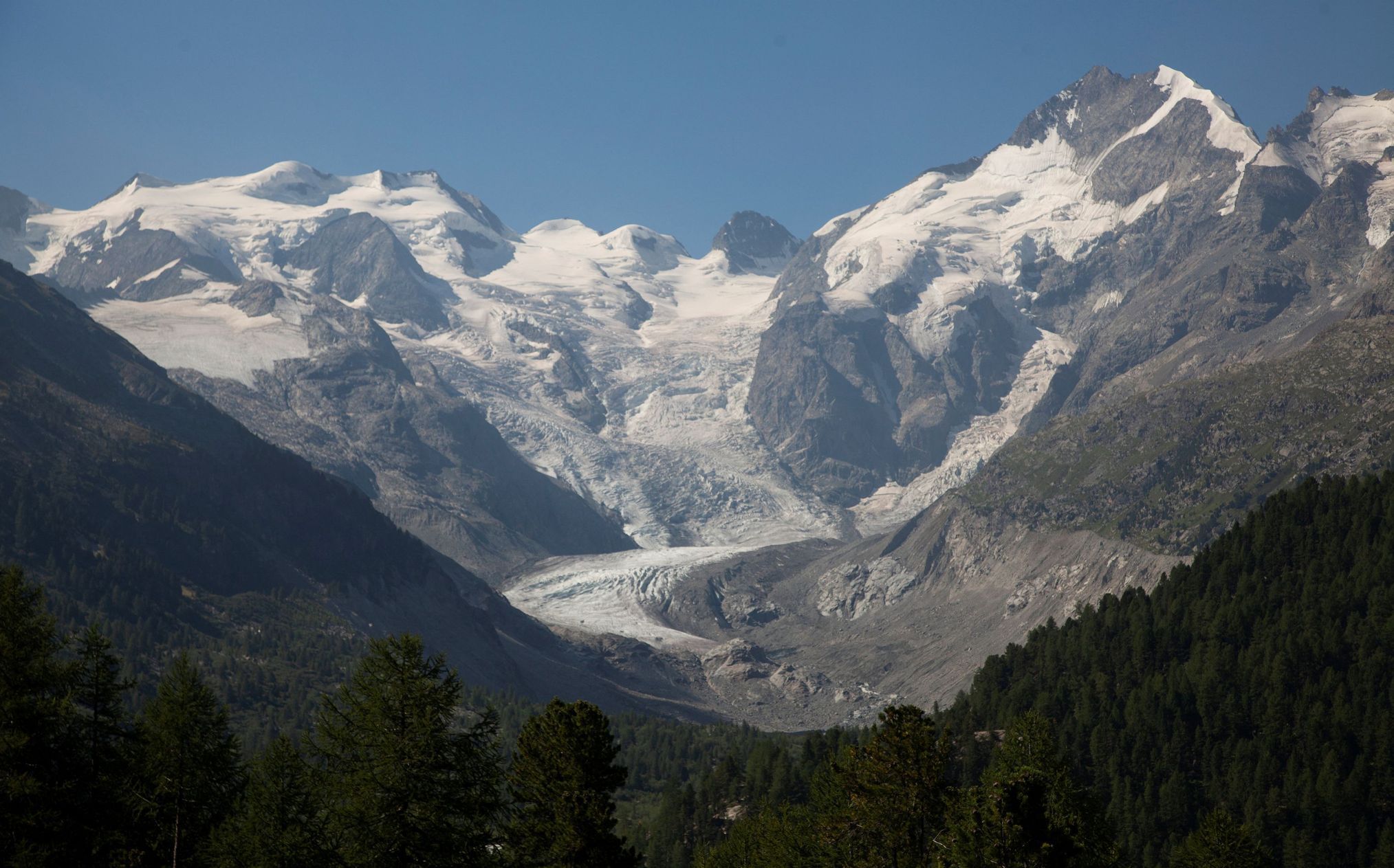 ledovec Morteratsch alpy švýcarsko