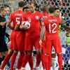 Harry Kane slaví gól z penalty v zápase Kolumbie - Anglie na MS 2018